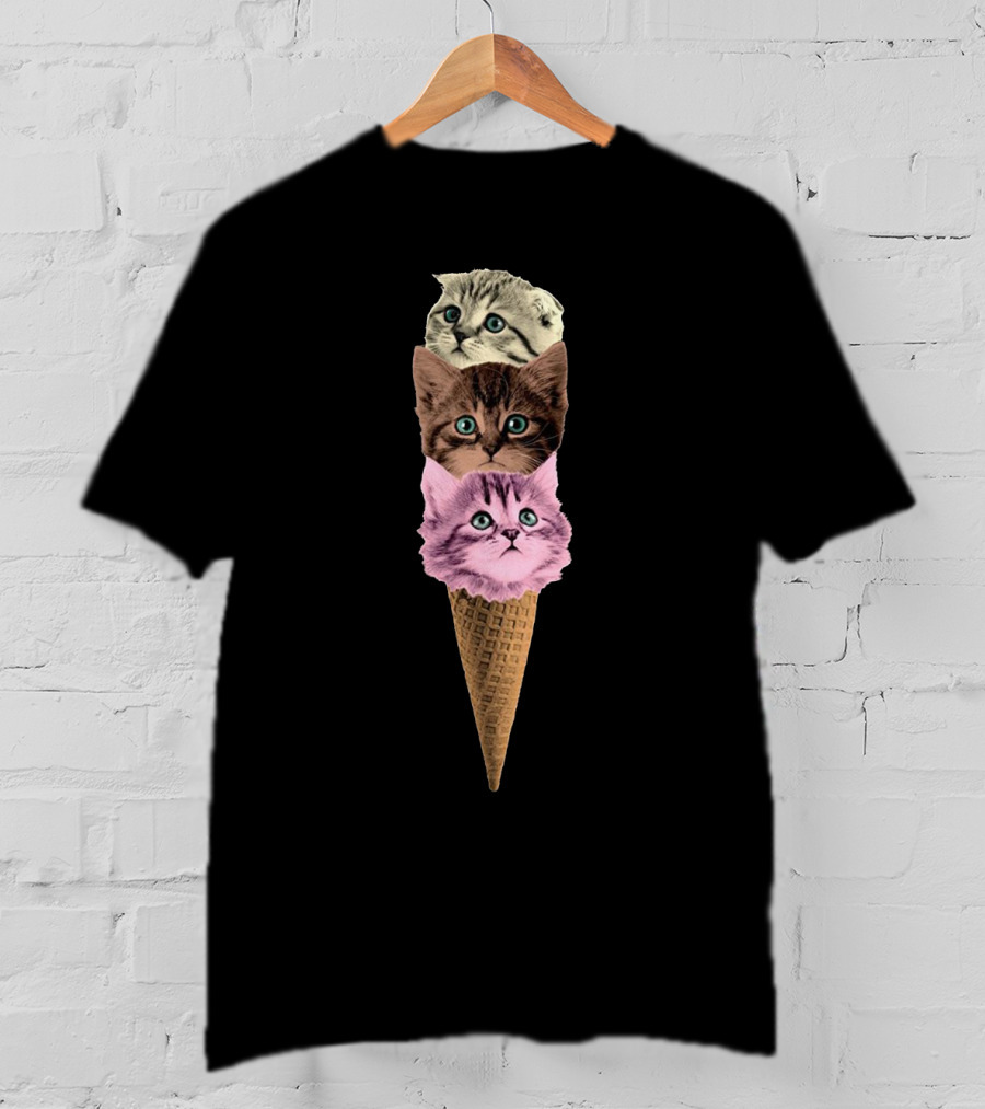 Kittens Ice Cream Cone Trio T-Shirt