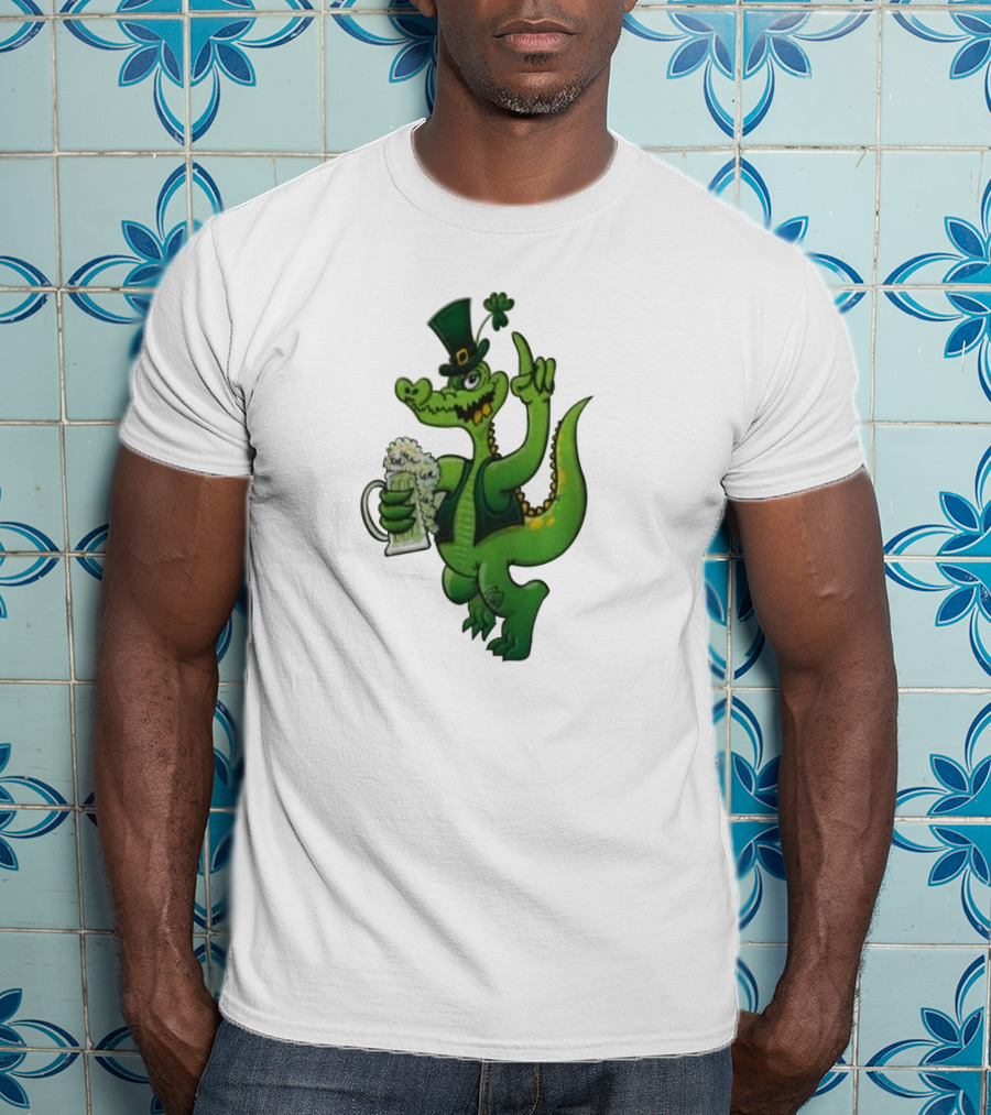 Dinosaurs Patricks Green Beer Hat Clover T-Shirt