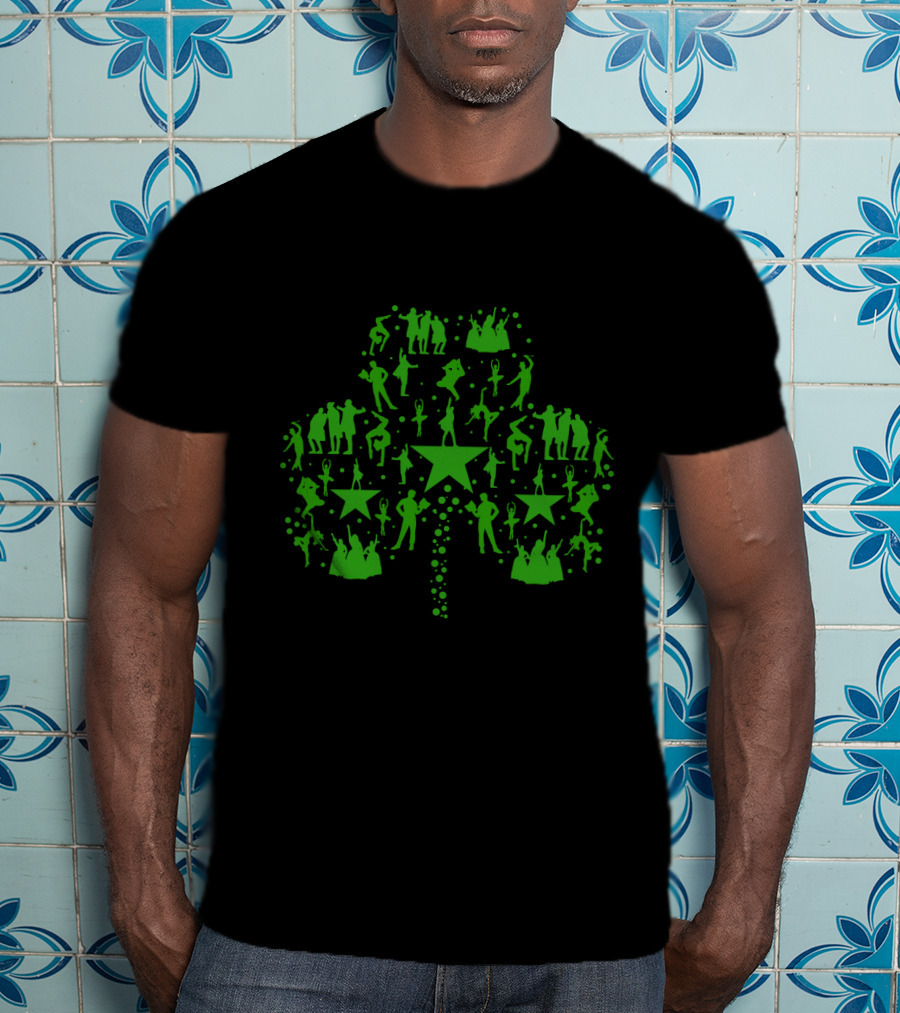 Irish Broadway Musicals Shamrock Dancers With Stars T-Shirt