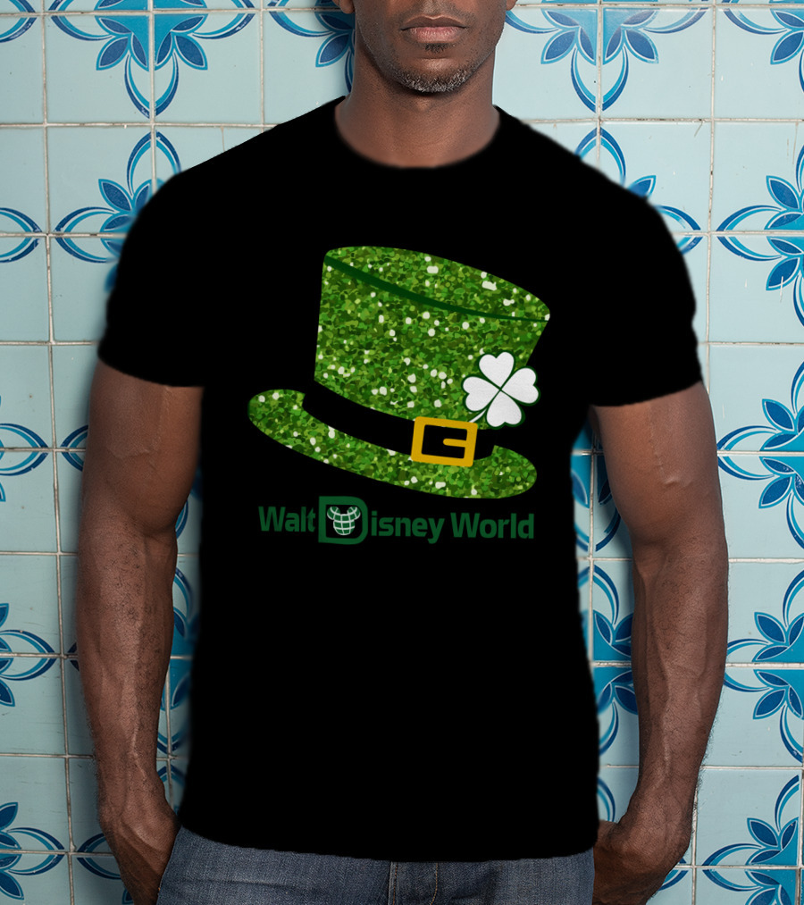 Walt Disney World Mickey Mouse Patrick Day Green Shamrock Hat T-Shirt