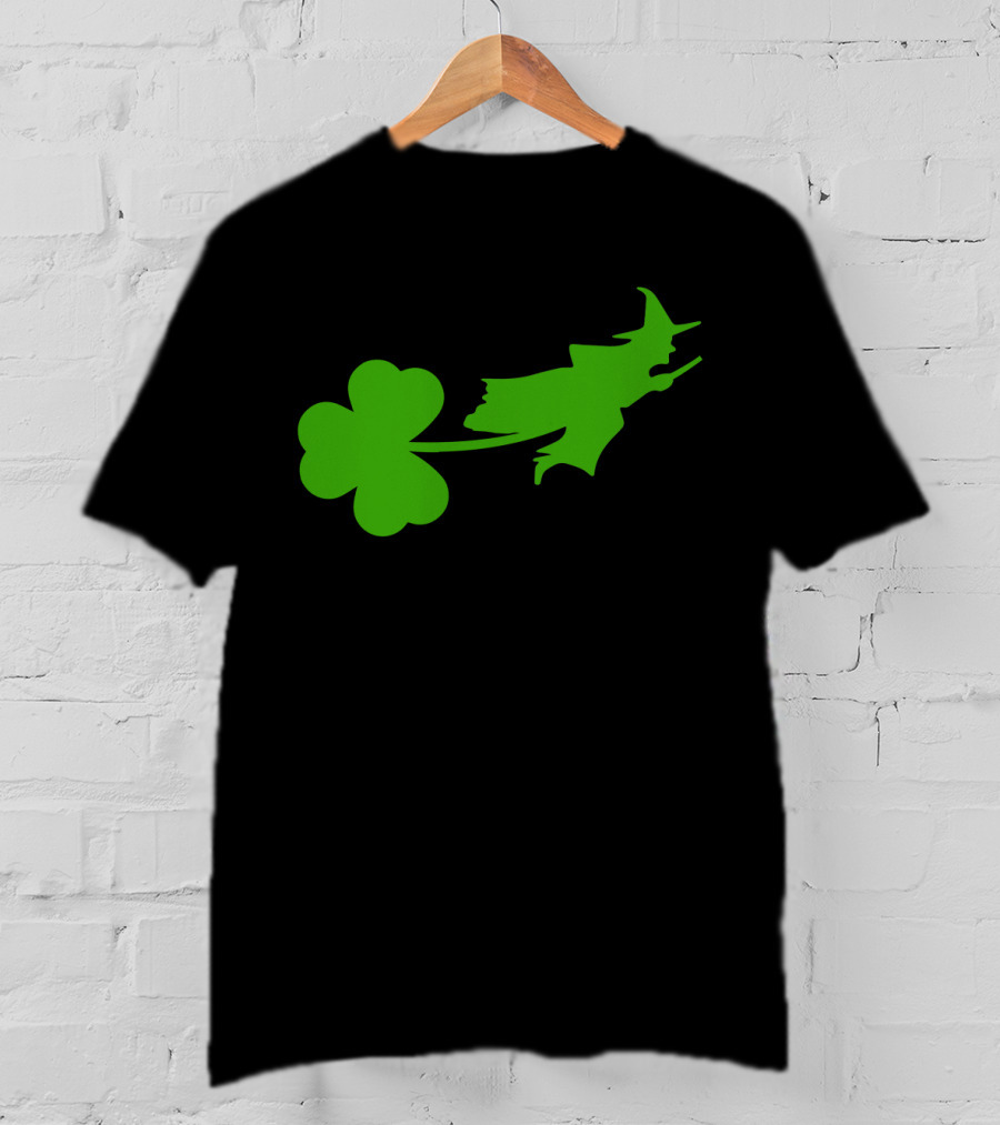 Wicked Witch Riding Shamrock T-Shirt