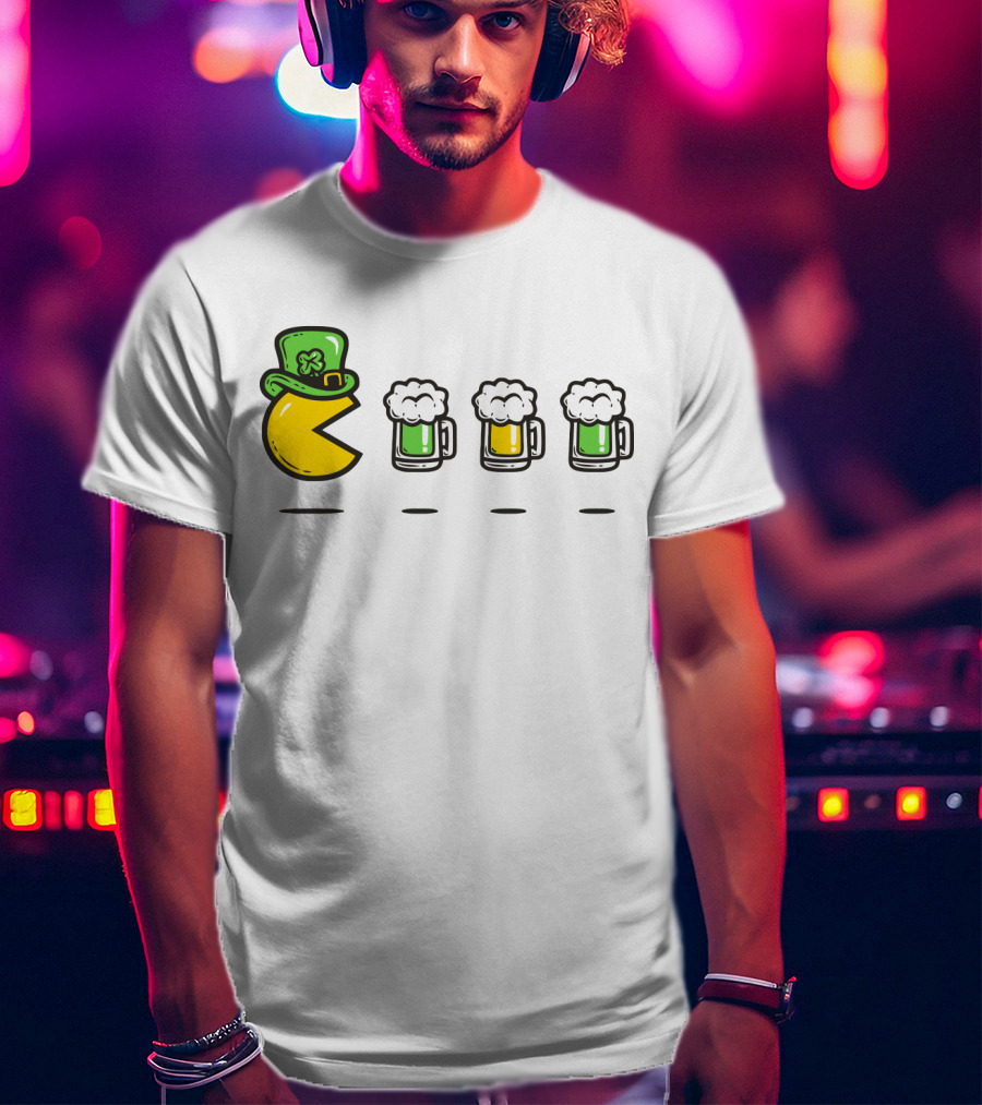Pacman St. Patrick's Day Beer Mugs Hat T-Shirt