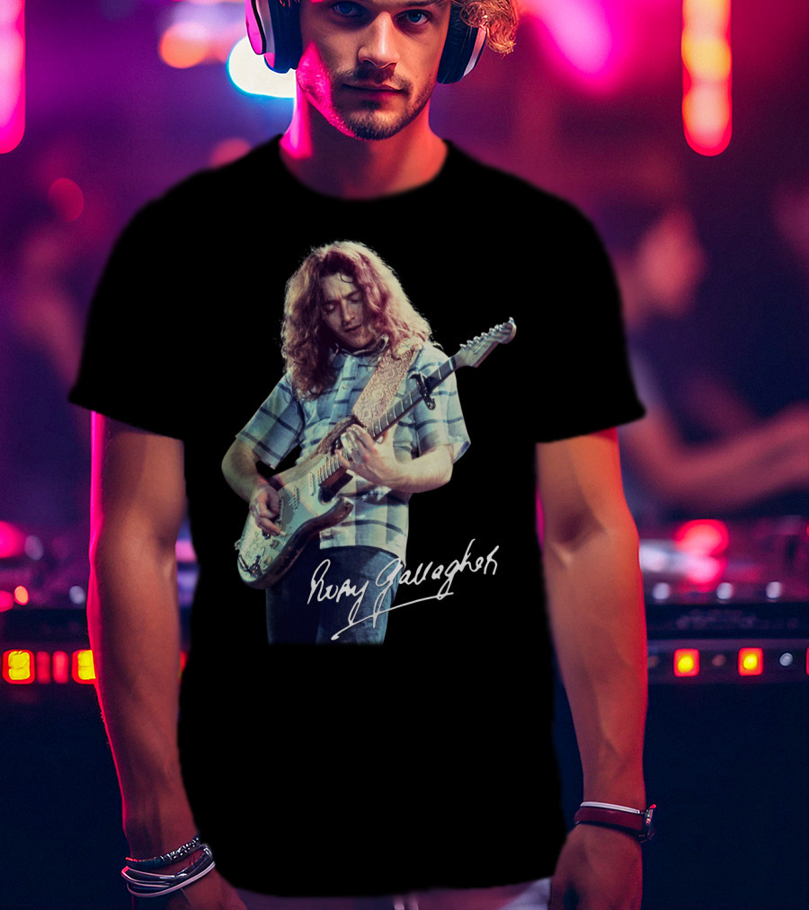 Rory Gallagher Iconic Guitarist With Signature Blues Performance T-Shirt