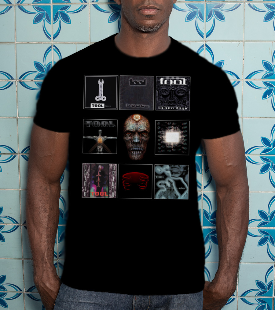 TOOL Albums Undertow Lateralus 10,000 Days Enima Opiate Fear Inoculum Salival Sober Key Art Compilation T-Shirt