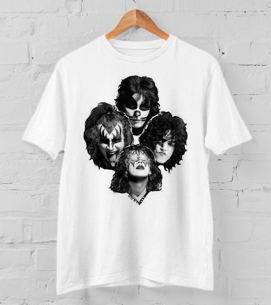 Kiss Band Iconic Makeup Memes Faces Compilation T-Shirt