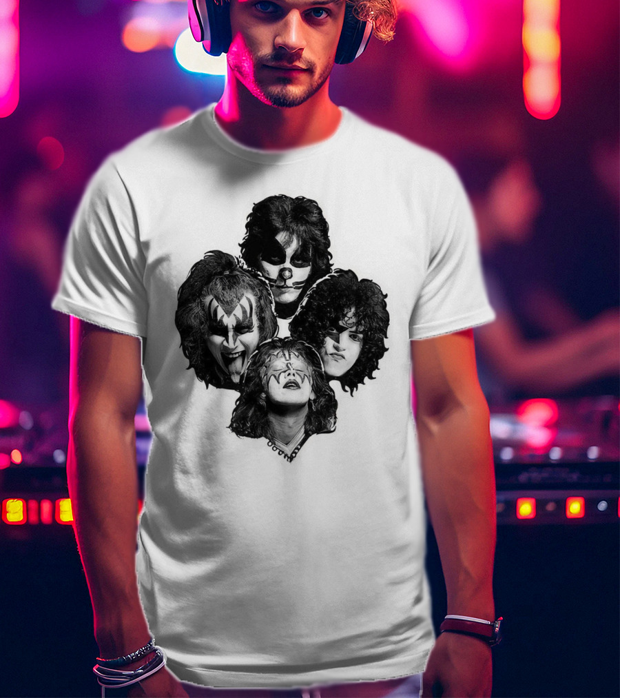 Kiss Band Iconic Makeup Memes Faces Compilation T-Shirt