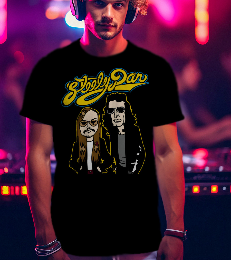 Steely Dan Cartoon Characters With Sunglasses And Long Hair T-Shirt