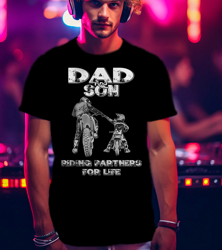 Dad And Son Riding Partners For Life T-Shirt