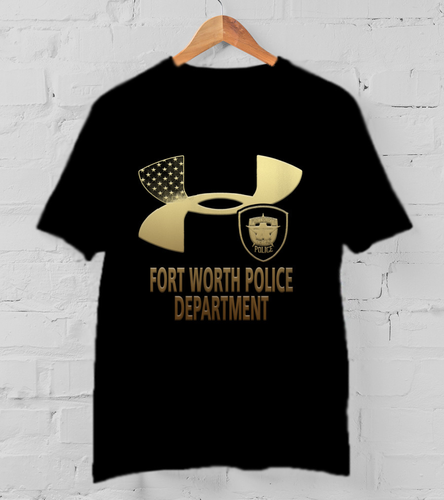 Fort Worth Police Department Under Armour Logo Badge Gold Edition T-Shirt
