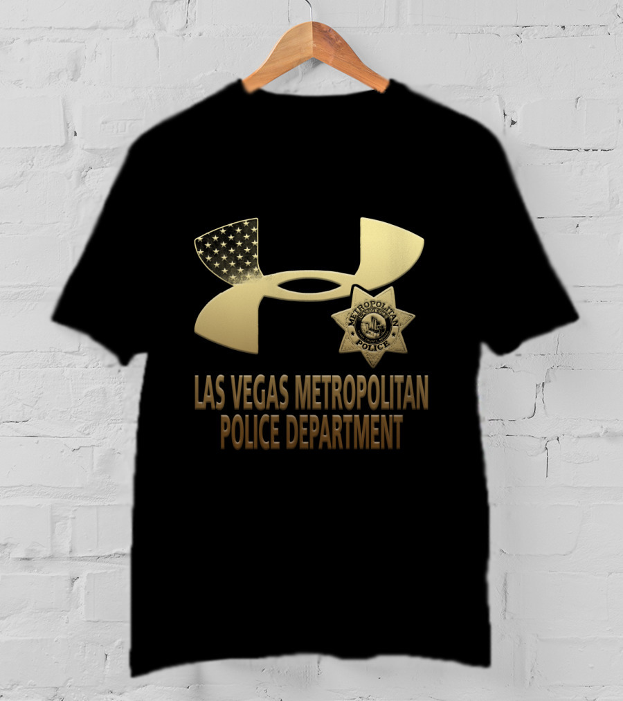 Las Vegas Metropolitan Police Department Under Armour Badge American Flag T-Shirt