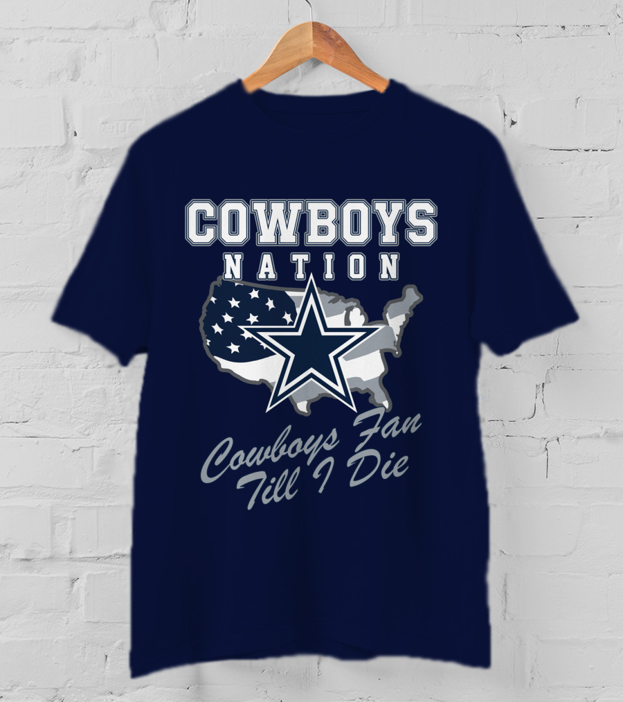 COWBOYS NATION Cowboys Fan Till I Die Star Map T-Shirt