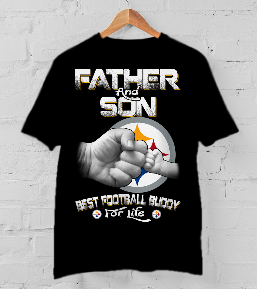 Father And Son Best Football Buddy For Life Steelers Fist Bump T-Shirt