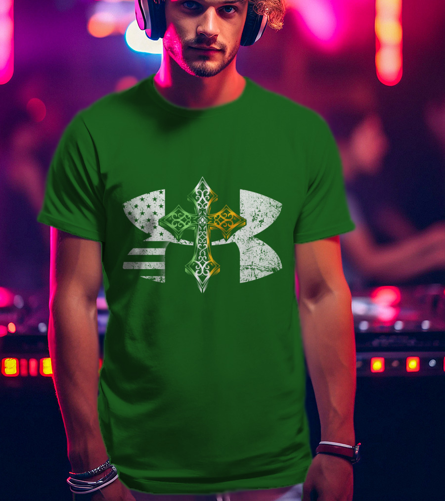 Under Armour Celtic Cross USA Flag T-Shirt