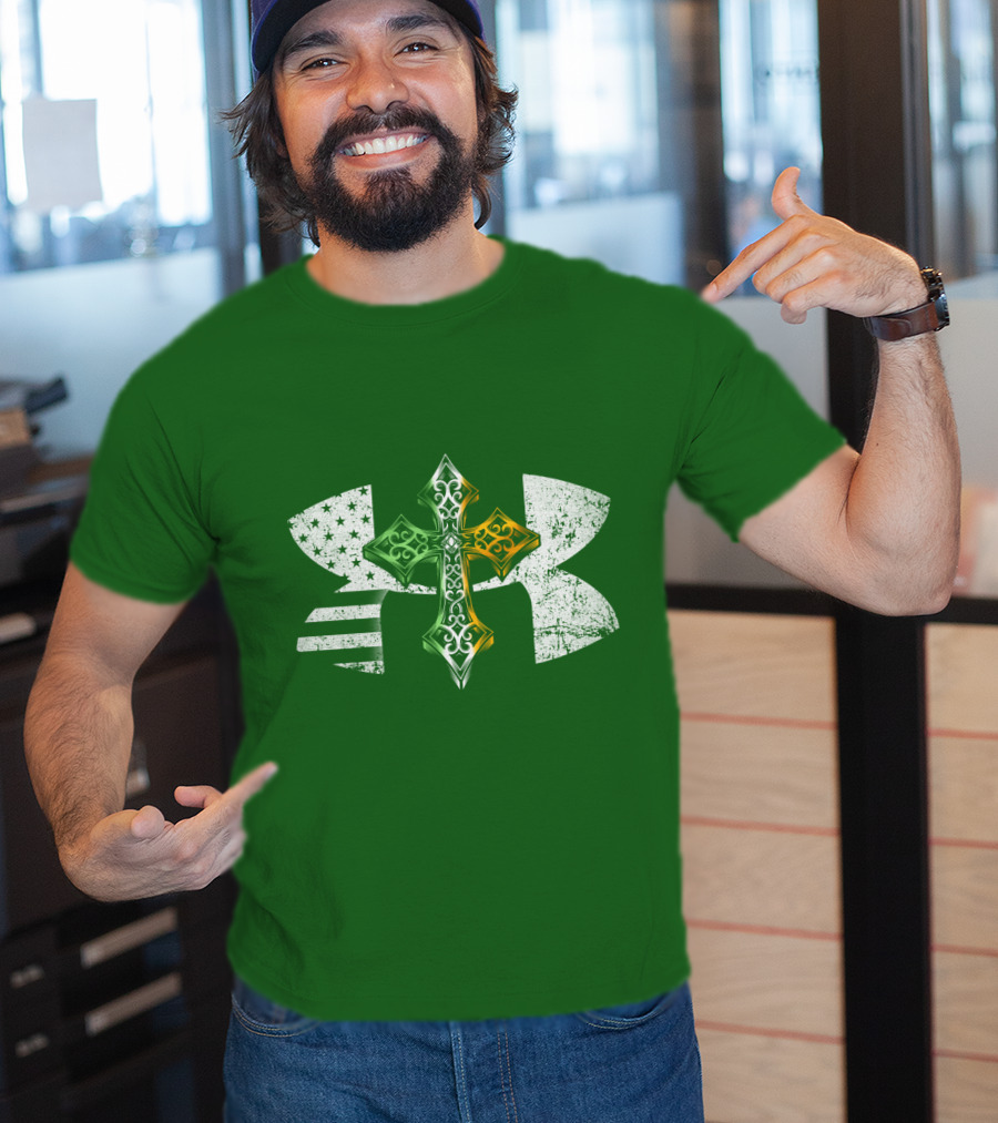 Under Armour Celtic Cross USA Flag T-Shirt