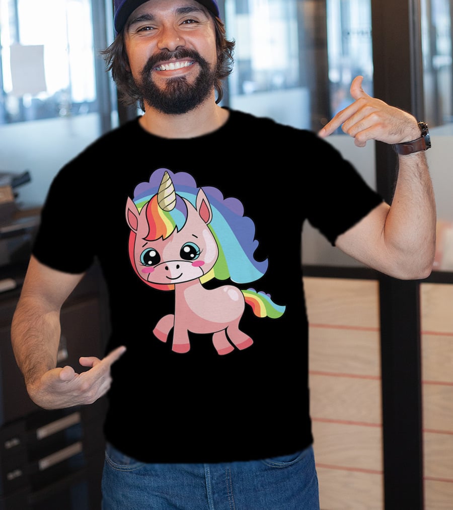 Cute Rainbow Unicorn For Unicorn Lover T-Shirt