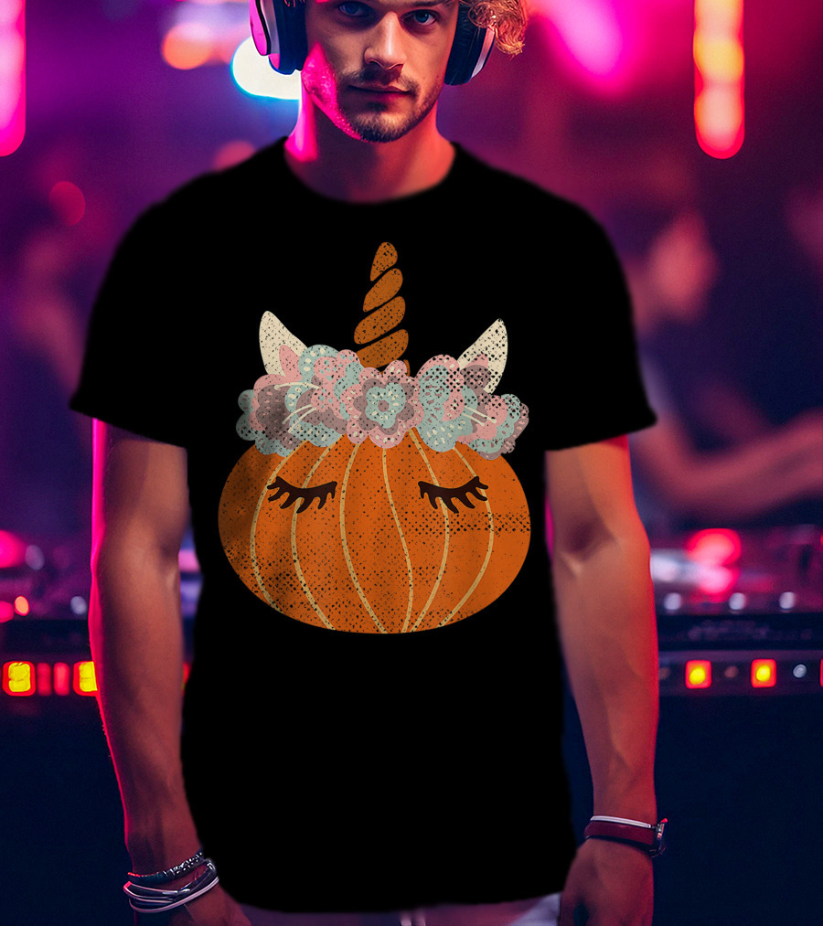 Halloween Cute Pumpkin Unicorn Costume Best T-Shirt