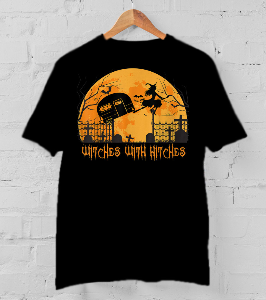 Halloween Spooky Witches With Hitches Camping Scene T-Shirt