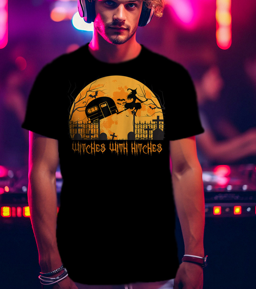 Halloween Spooky Witches With Hitches Camping Scene T-Shirt