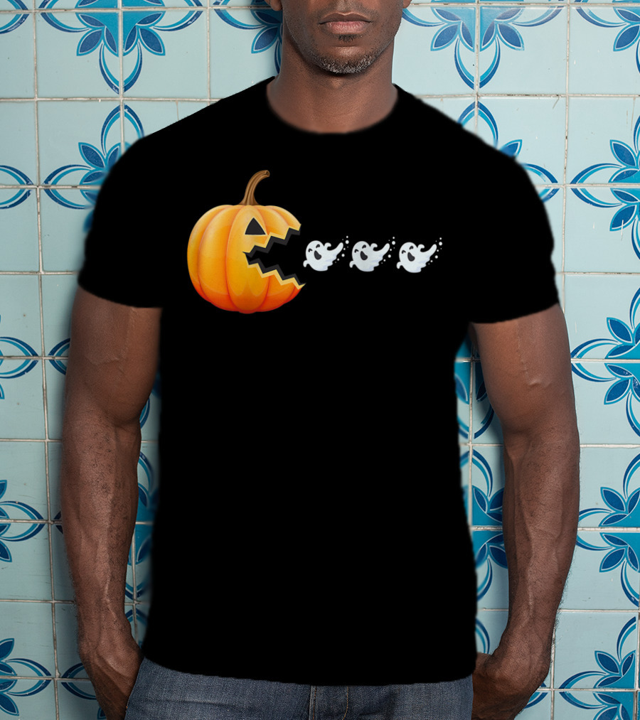 Funny Pumpkin Eating Ghosts Halloween Best T-Shirt
