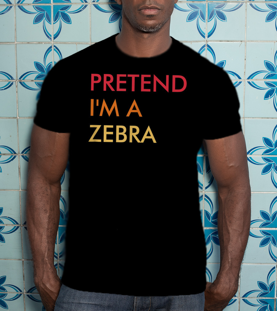 Pretend I'm A Zebra Lazy Halloween Party T-Shirt