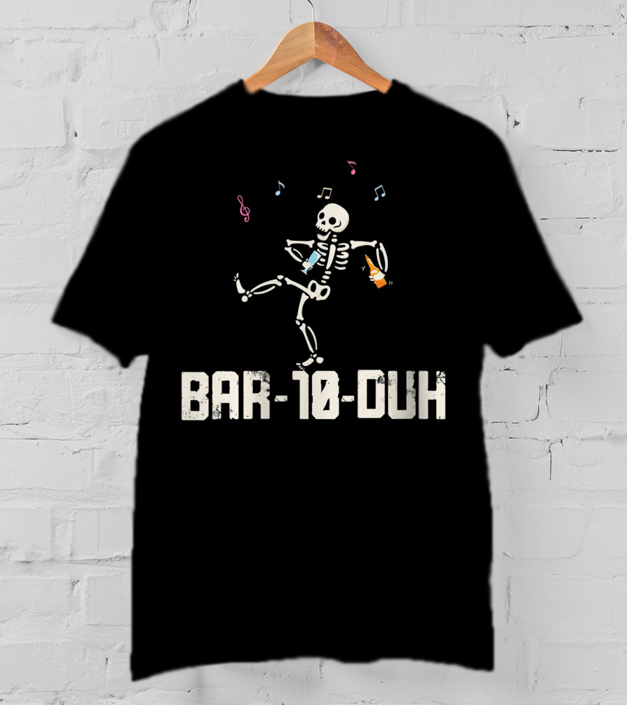Women Bar 10 Duh Funny Cool Skeleton Bartender Music T-Shirt