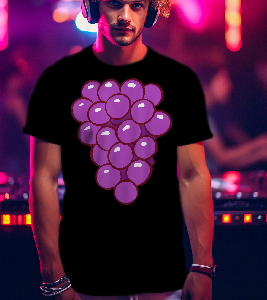 Funny Halloween Purple Grape Cluster T-Shirt