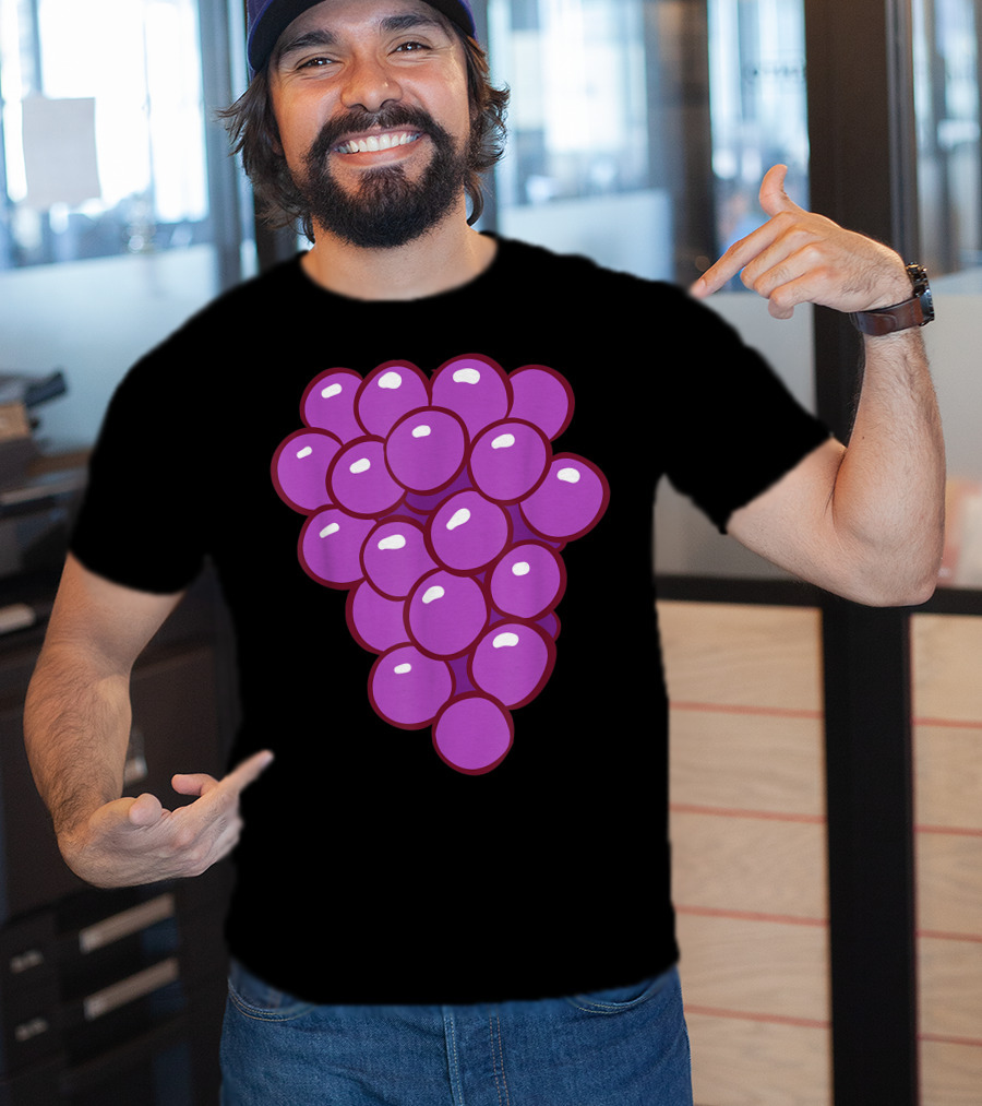 Funny Halloween Purple Grape Cluster T-Shirt