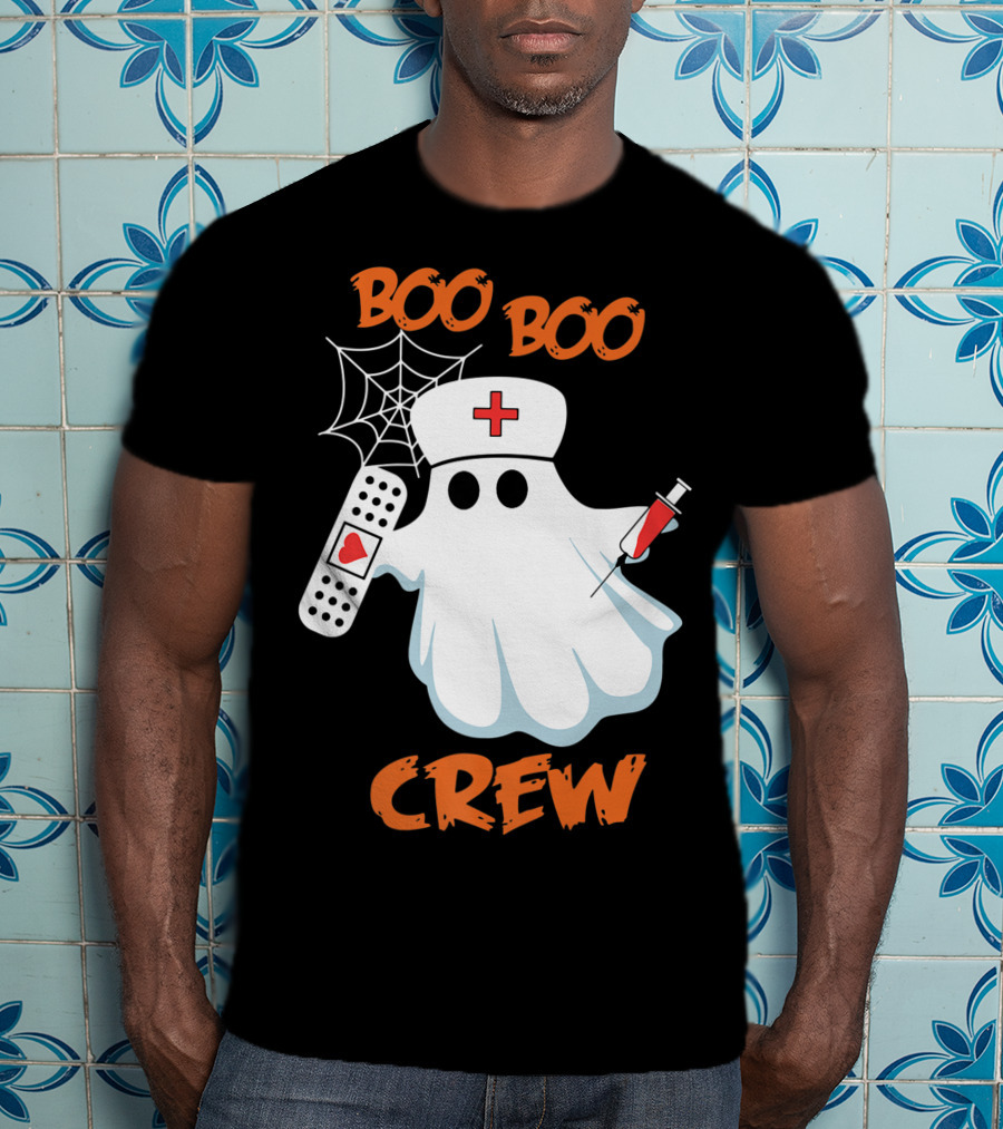 Boo Boo Crew Funny Halloween Nurse RN Medical EMS Staff T-Shirt