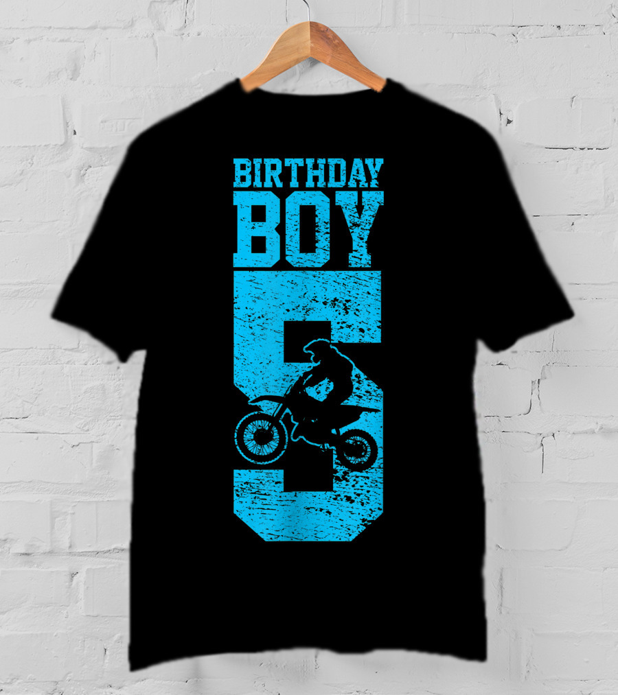 Birthday Boy 5 Motocross Dirt Bike T-Shirt