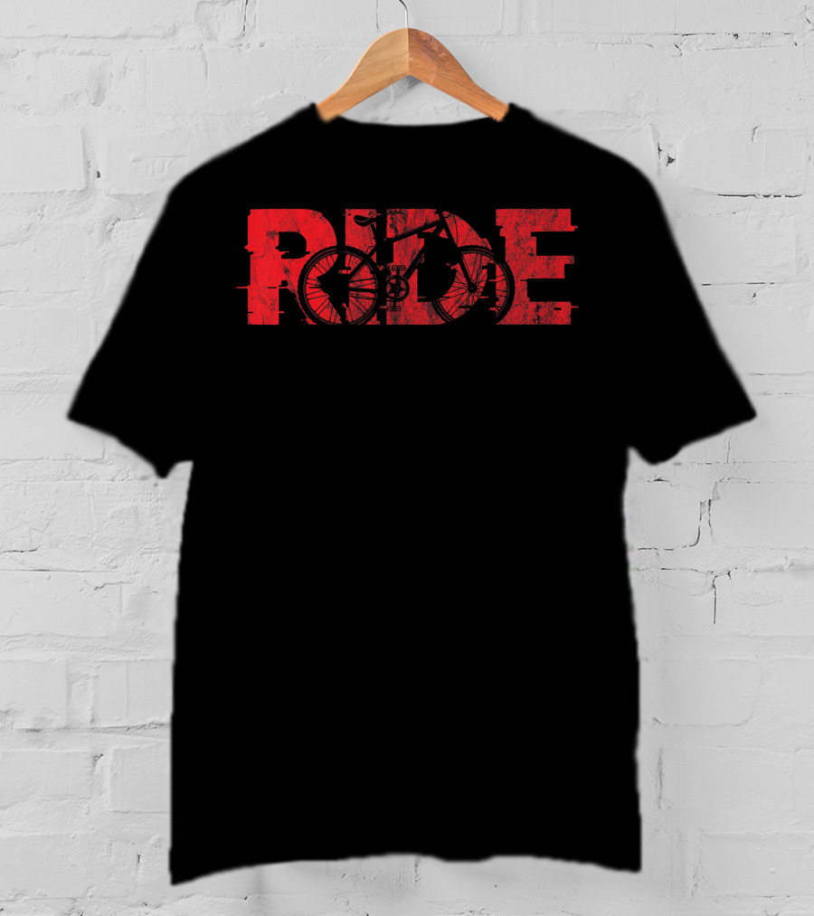 Mountain Bike MTB Ride Bicycle Cyclist Biker RIDE T-Shirt