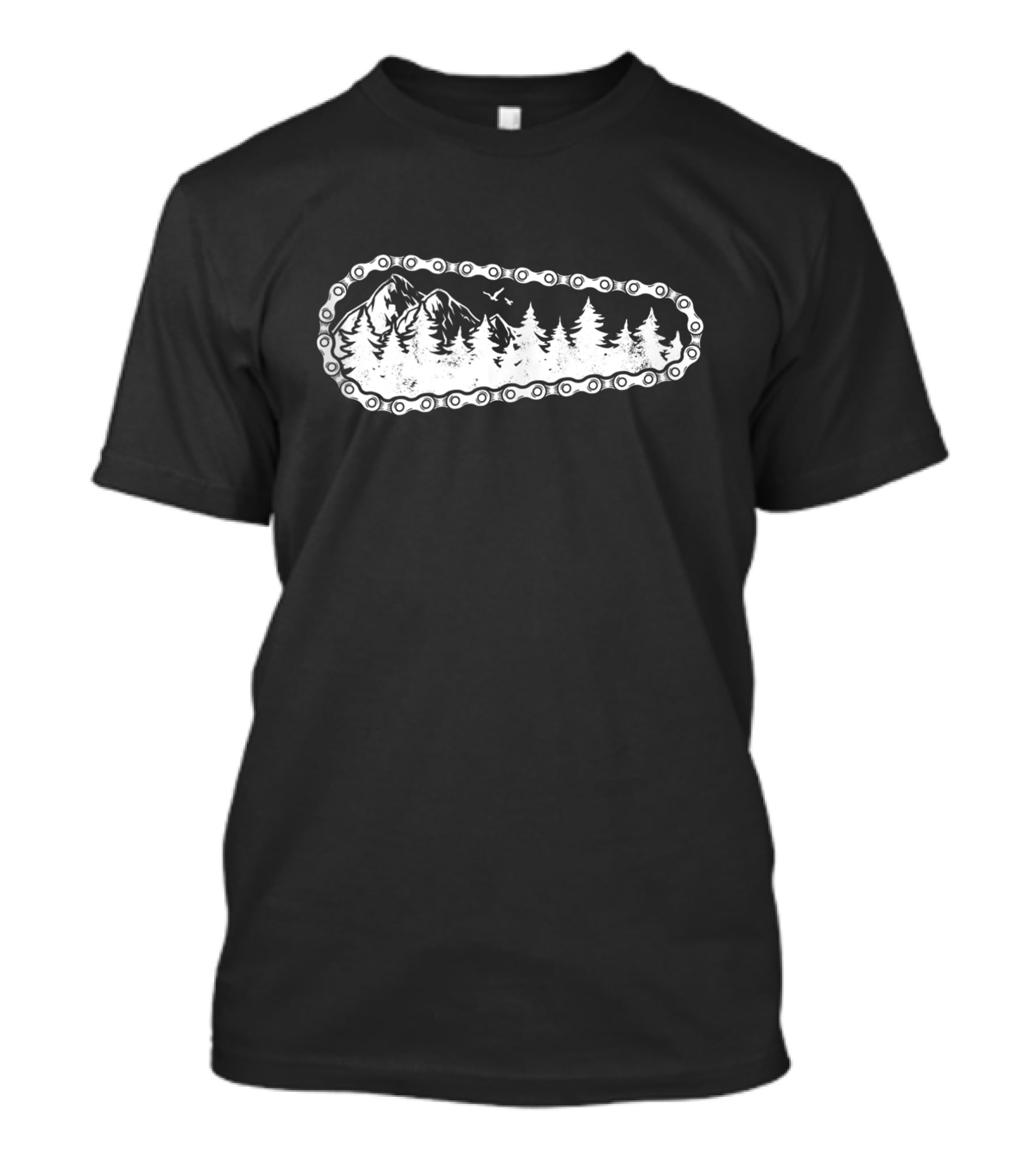 Mountain Biking Chain Forest Scenery Downhill Cycling MTB Biker T-Shirt