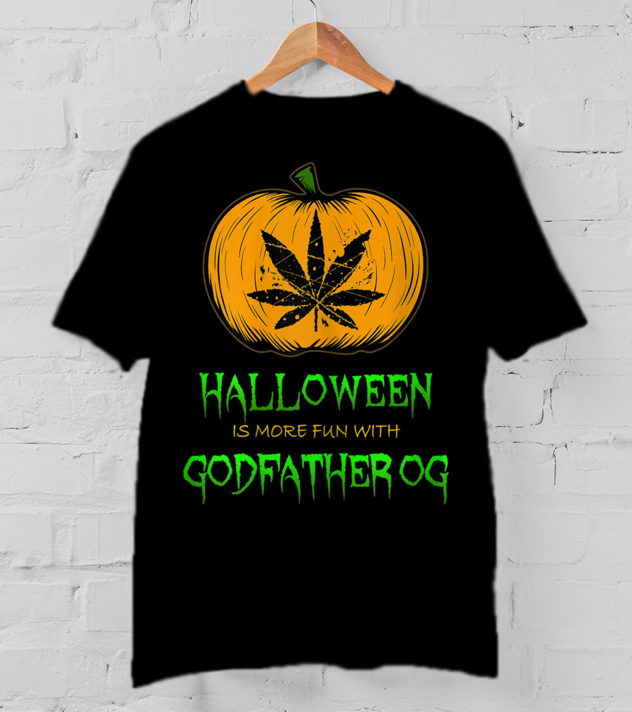 Halloween Is More Fun With Godfather OG Weed Pumpkin T-Shirt
