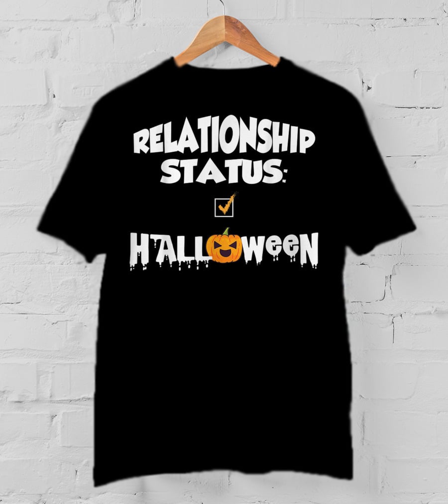 Relationship Status Halloween Pumpkin Checkmark T-Shirt