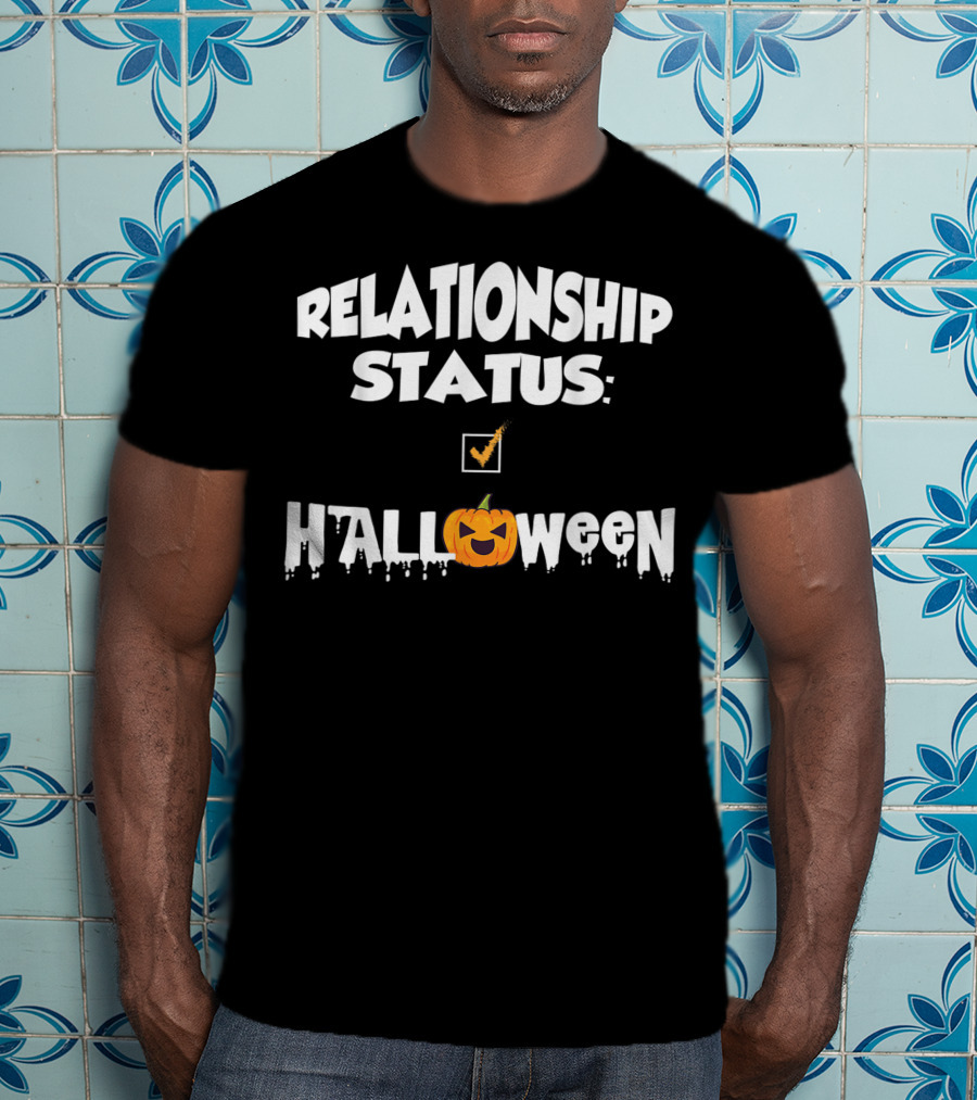 Relationship Status Halloween Pumpkin Checkmark T-Shirt