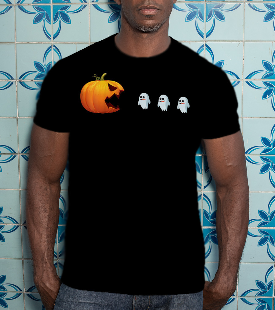 Halloween Jackolantern Chasing Ghosts Pumpkin Ghost Hunter T-Shirt