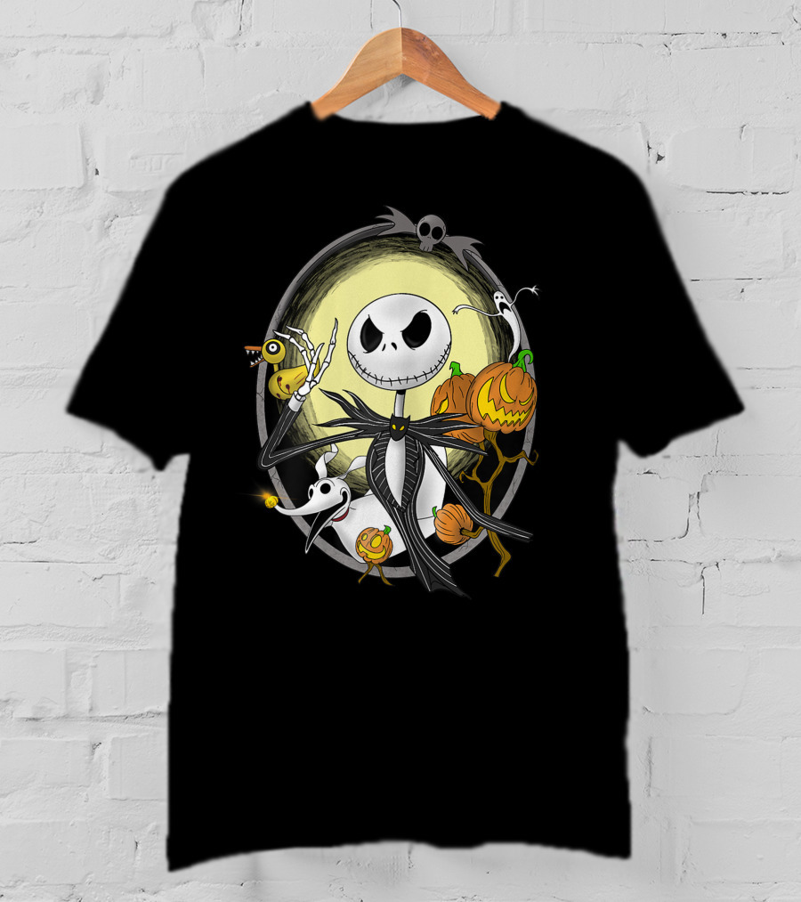 Jack Skellington Halloween Best With Zero And Pumpkins T-Shirt