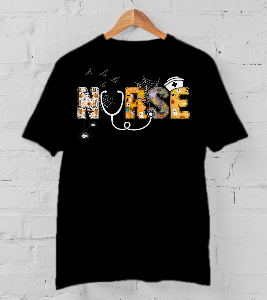 Nurse Pumpkin Boo Spider Witch Hat Best T-Shirt