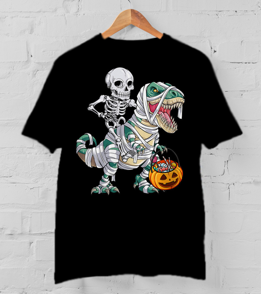 Skeleton Mummy Dinosaur Rex Halloween Best T-Shirt