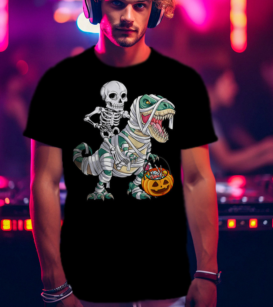 Skeleton Mummy Dinosaur Rex Halloween Best T-Shirt