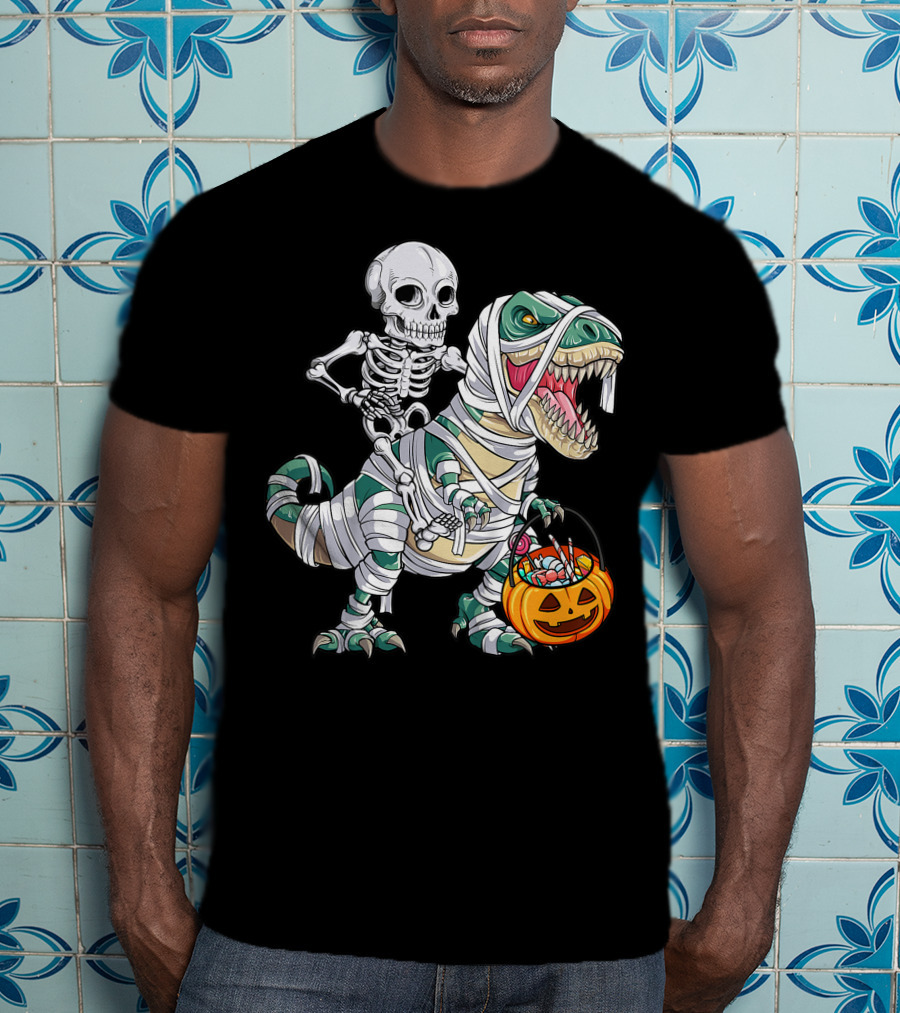 Skeleton Mummy Dinosaur Rex Halloween Best T-Shirt