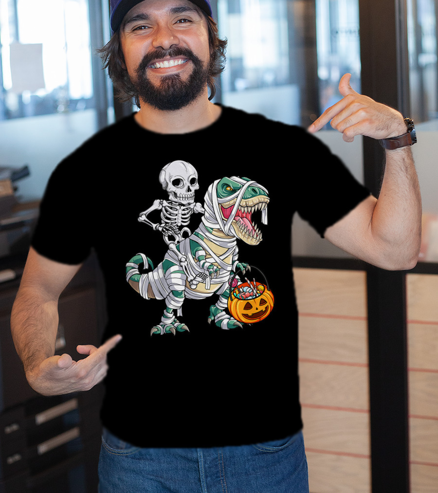 Skeleton Mummy Dinosaur Rex Halloween Best T-Shirt