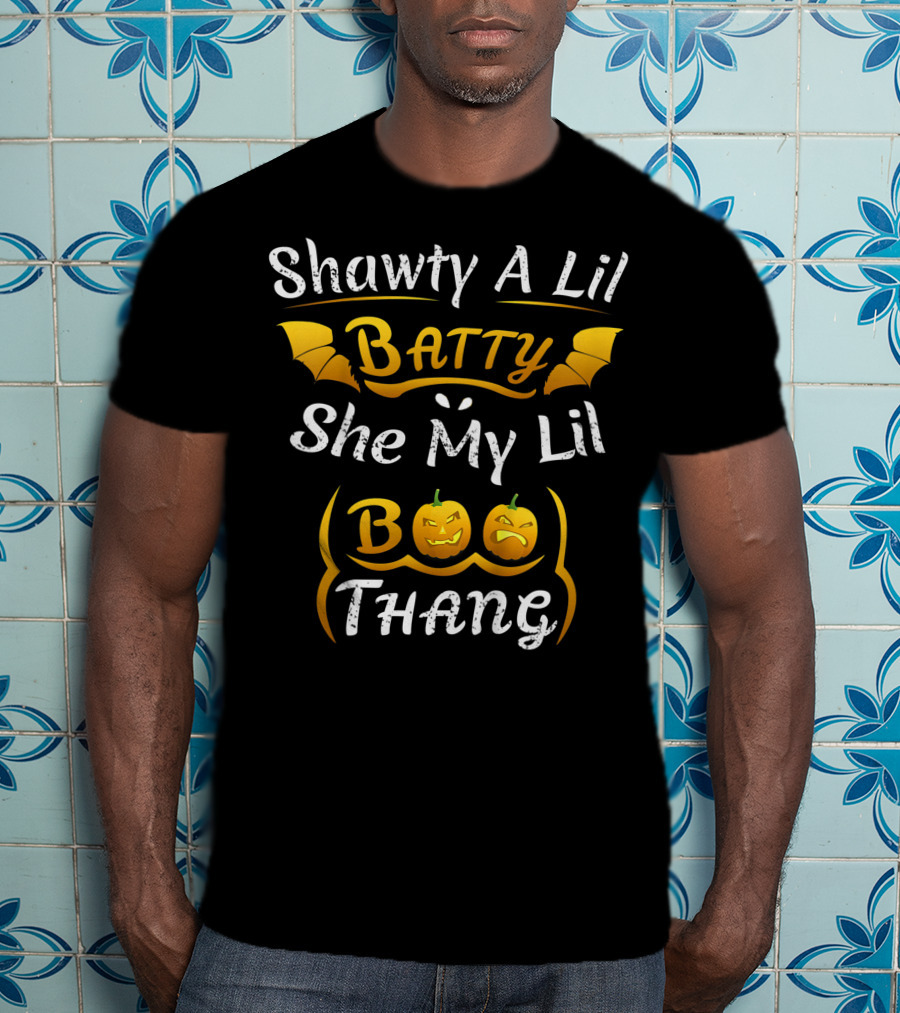 Shawty A Lil Batty She My Lil Boo Thang Pumpkin Halloween T-Shirt