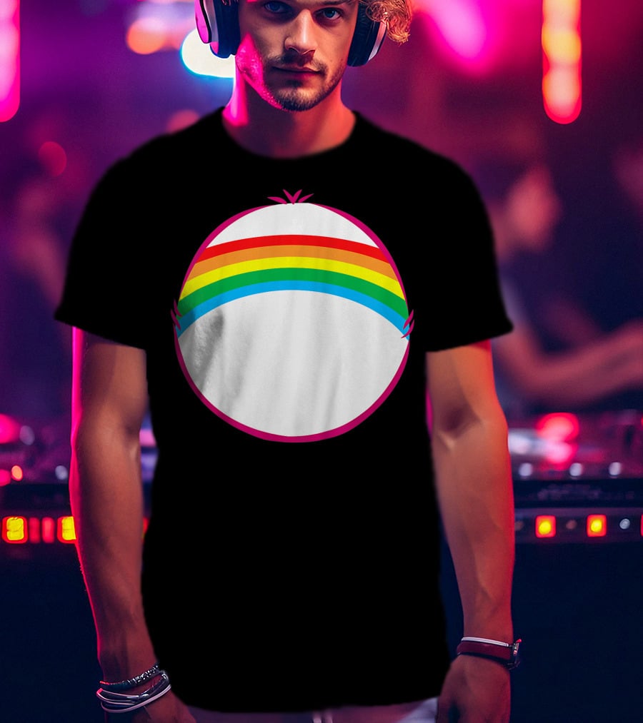 Adult Bear Cheer Rainbow Classic Icon Rainbow Arch T-Shirt