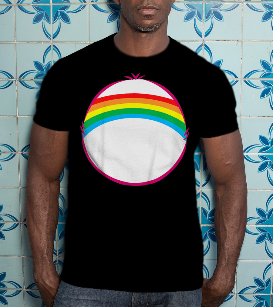 Adult Bear Cheer Rainbow Classic Icon Rainbow Arch T-Shirt