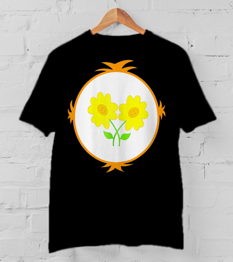 I Care Funny Halloween Bear Costume Best Friend Smiling Flowers T-Shirt