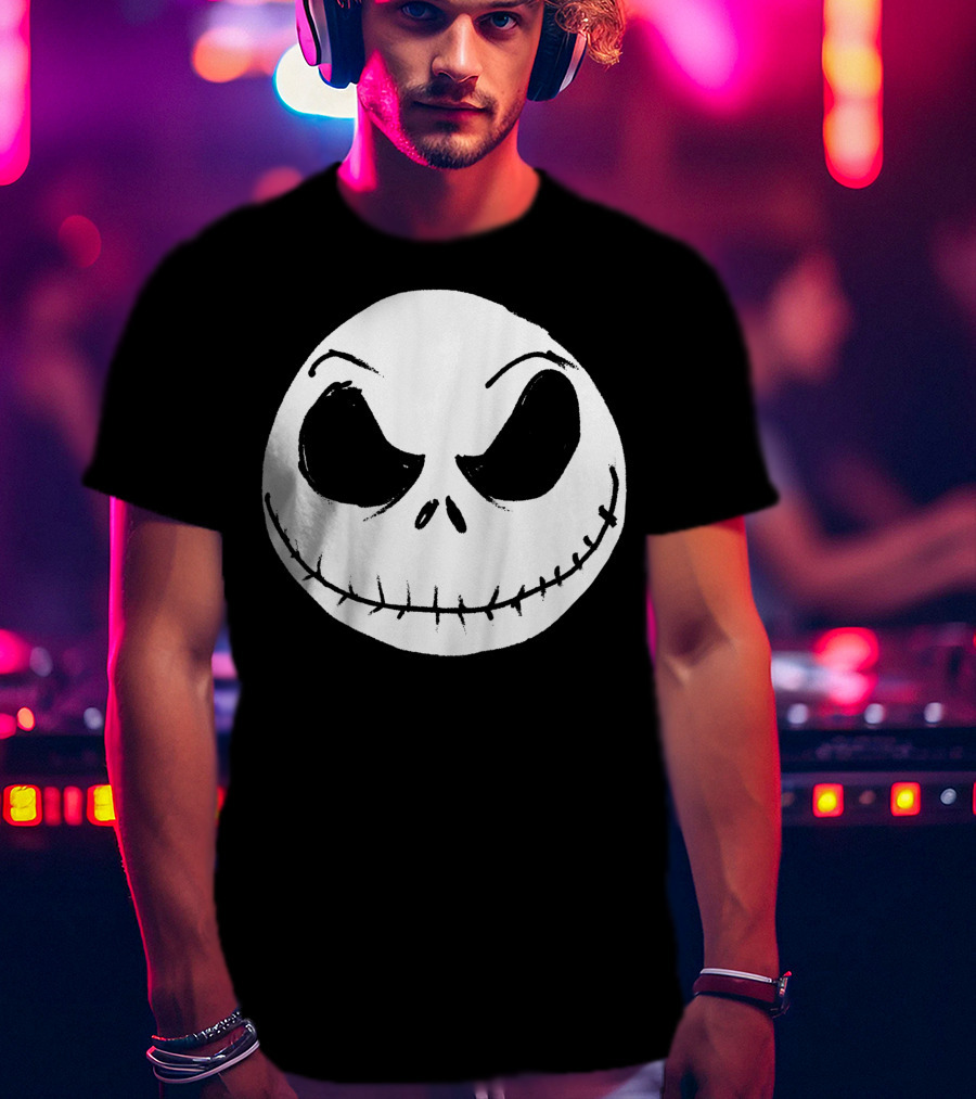 The Nightmare Before Christmas Jack Skellington Face Iconic Grinning Expression T-Shirt