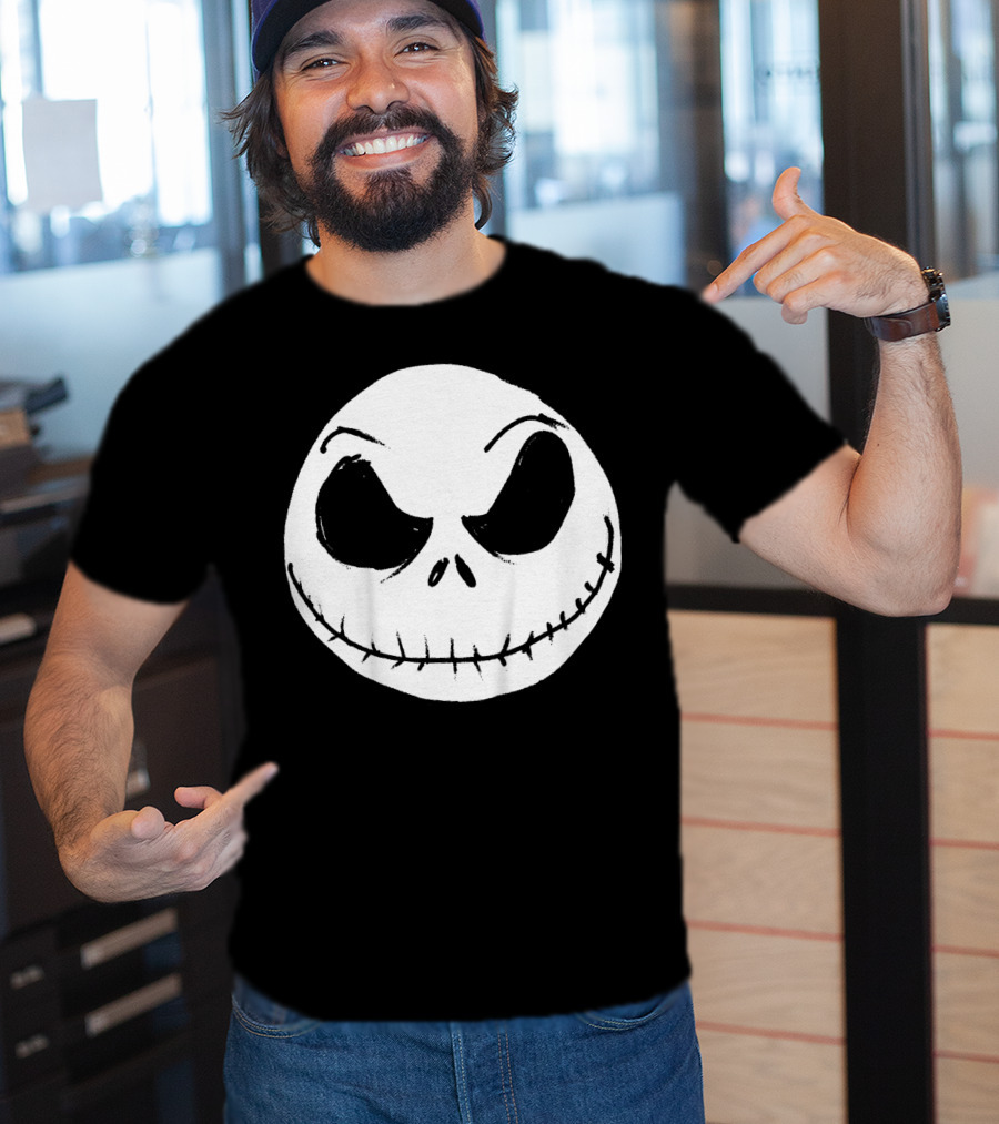 The Nightmare Before Christmas Jack Skellington Face Iconic Grinning Expression T-Shirt