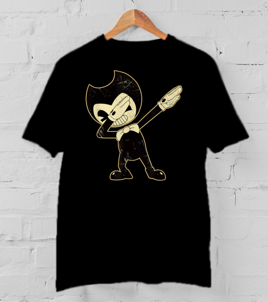 Bendy Dabbing Vintage Cartoon Style Figure With Bow Tie Iconic Pose T-Shirt