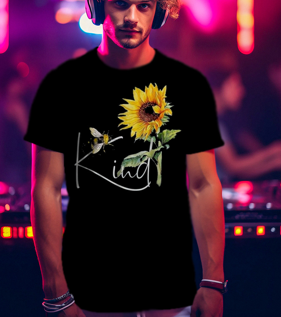 Kind Bee Sunflower Teacher T-Shirt