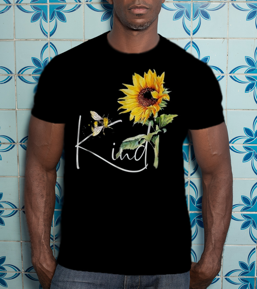Kind Bee Sunflower Teacher T-Shirt
